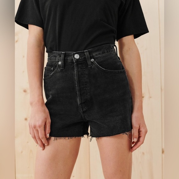 RE/DONE Levi’s Jeans Black Denim Cutoff Shorts 70’s High Rise Women Size 26 $275 - Picture 3 of 17